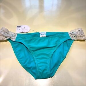 Jessica Simpson NWT Turquoise Bikini Bottom with Lace Accents Sz XL